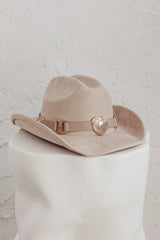 Longhorn Heart Decoration Cowboy Hat Khaki