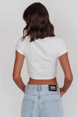 Olly Cropped Baby Tee White