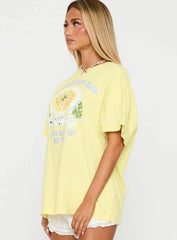 Pasta Makes You Fasta Oversized Tee Yellow