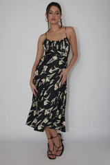 Linka Cami Strap Midi Dress Orchid Black