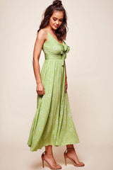 Kiki Thin Stripe Maxi Dress Green