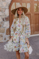 French Garden Floral Mini Dress