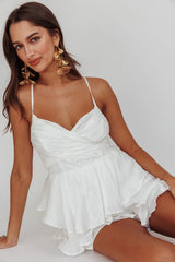 Summer Dream Tiered Ruffle Romper Off White
