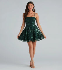 Joanna Sequin Lace Party Dress
