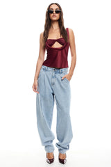 LIONESS Delilah Top Burgundy