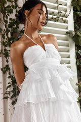 Joy Of Life Layered Ruffle Mini Dress Off White