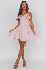Tell Me Twice Bow Back Mini Dress Pink