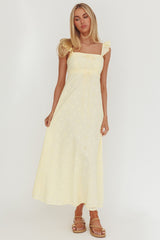 Zimmer Eyelet Frill Strap Maxi Dress Butter