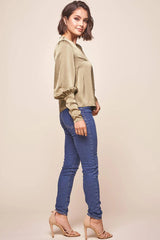 Westminster Leg-of-Mutton Sleeve Blouse Olive