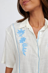 Jeni Embroidered Detail Shirt White