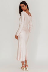 Loveland Cowl Back Midi Dress Baby Pink