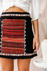 Inca Embellished Skirt Black