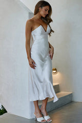 Ma Jolie Strapless Midi Dress Champagne