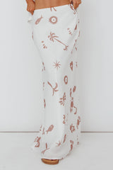 Light Aura Maxi Skirt Print White Tan