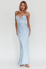 Summer Of Love Lace Trim Maxi Dress Blue