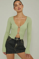 New School Long Sleeve Top Light Sage
