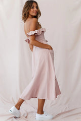 Matisse Off-Shoulder Placket Dress Blush