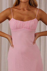 Nerida Twist Back Midi Dress Pink