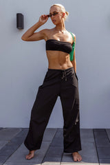 Starting Line Low Rise Wide Leg Pants Black