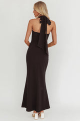 Shellie Square Neckline Halter Maxi Dress Black