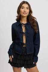 Denim Tie up Jacket Long Sleeve