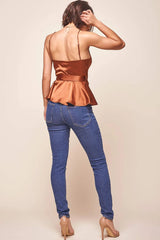 Laural Side-Tie Wrap Top Copper