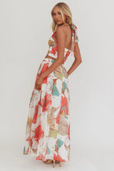 Simple Things A-Line Maxi Skirt Floral White