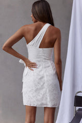 One And Only One-Shoulder Wrap Dress White
