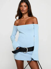 Parisa Long Sleeve Mini Dress Blue