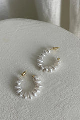 Ohana Baroque Pearl Hoop Earrings Gold