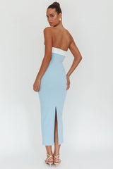 Regent Strapless Maxi Dress Contrast Blue