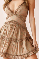 Laney Low Back Cami Strap Dress Brown Mocha