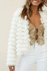Montana Shaggy Faux Fur Jacket White