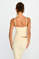 Strike A Pose Ribbed Crop Top Cream