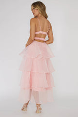 Made For You Tiered Ruffle Midi Dress Pink